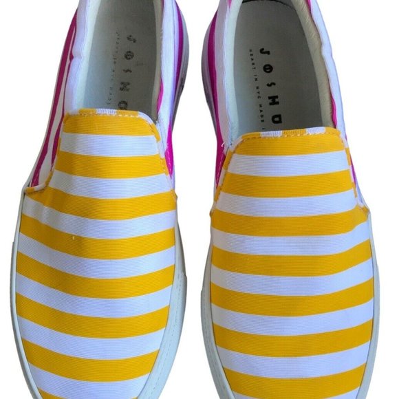 Joshua's Heart in NYC Womens Slip on Stripe Multi Sneakers Made in Italy Sz 38 - Picture 2 of 8
